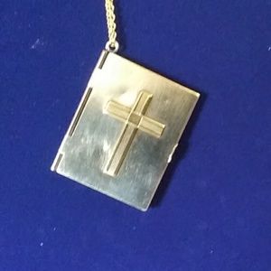 Very Vintage Bible Gold/Silvertone Locket